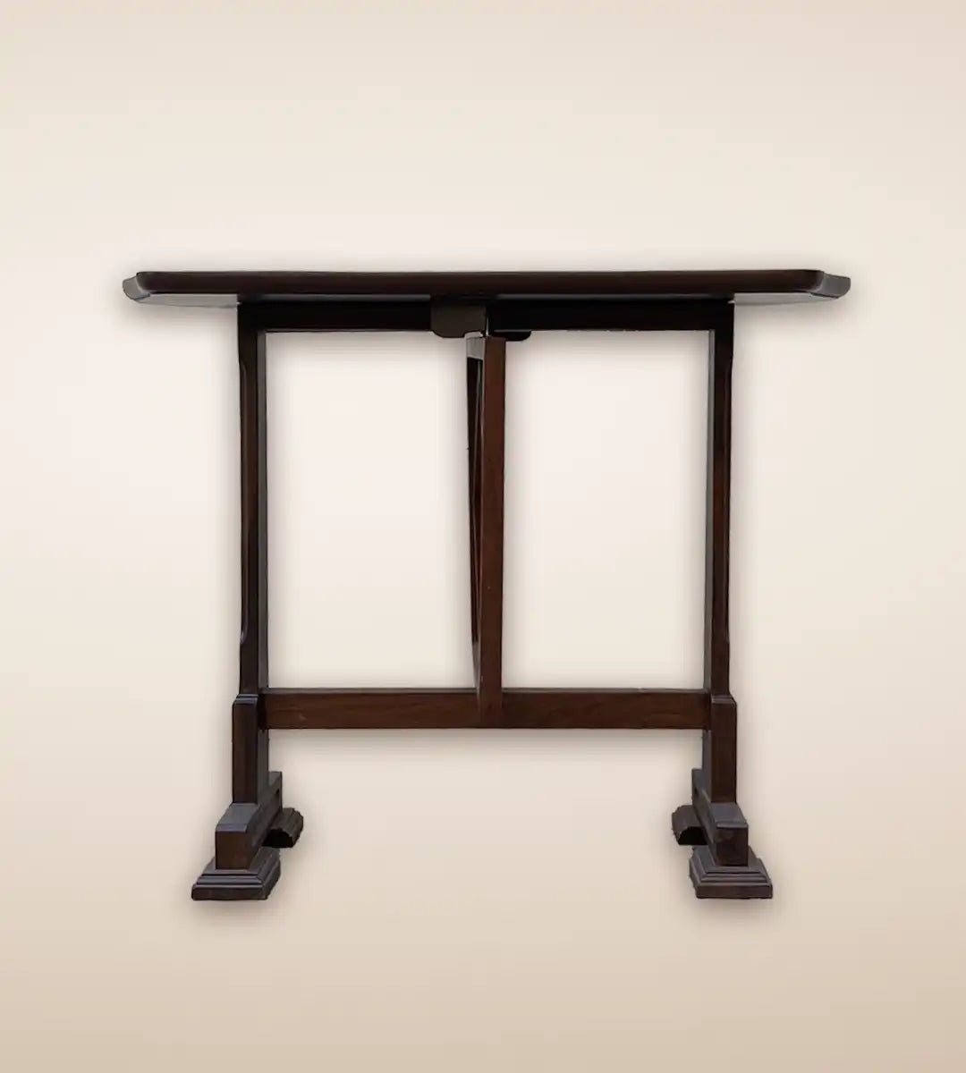 Floral Wooden Serving Tray Table - Maroon Color