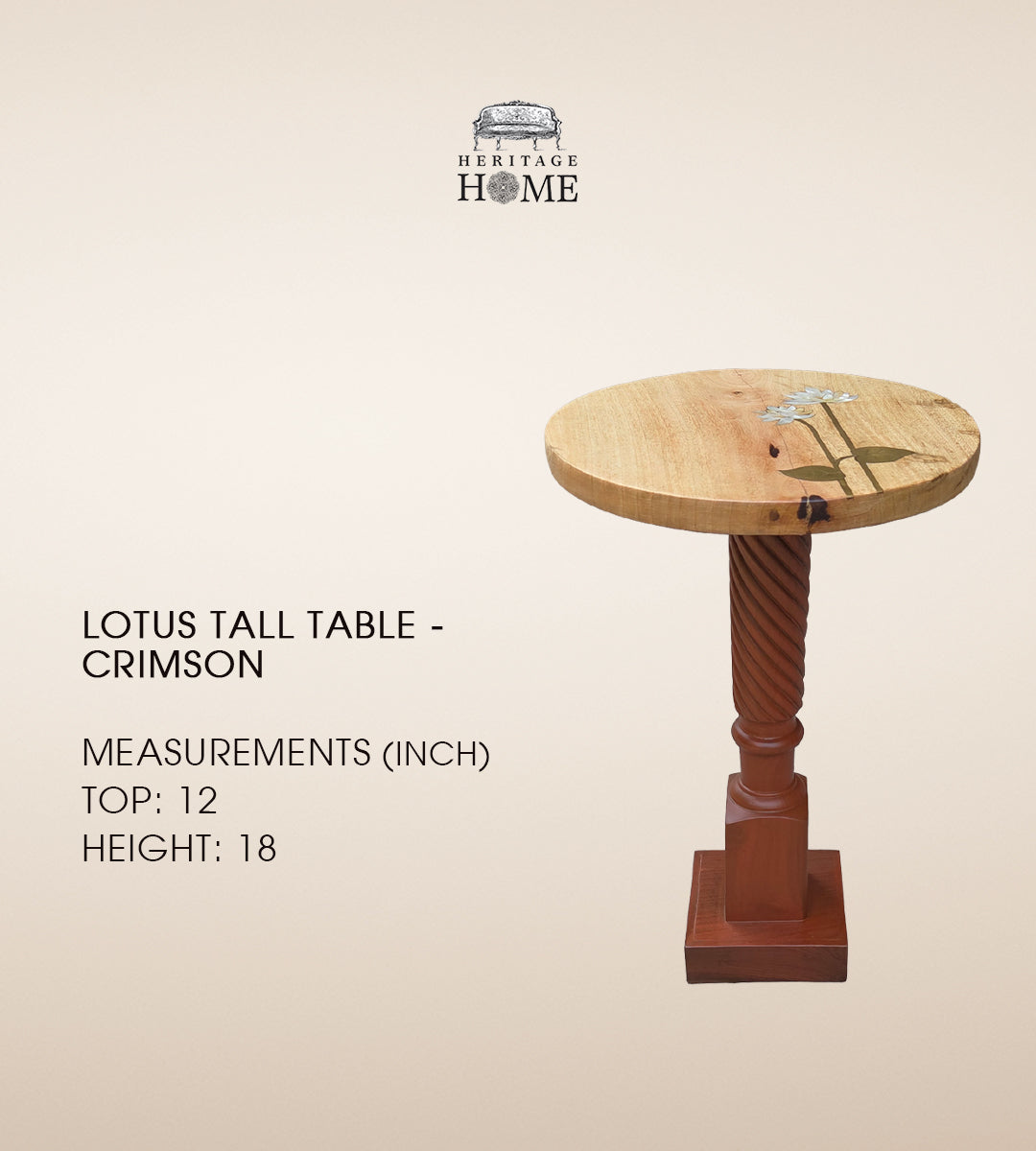 Lotus Tall Table - Crimson