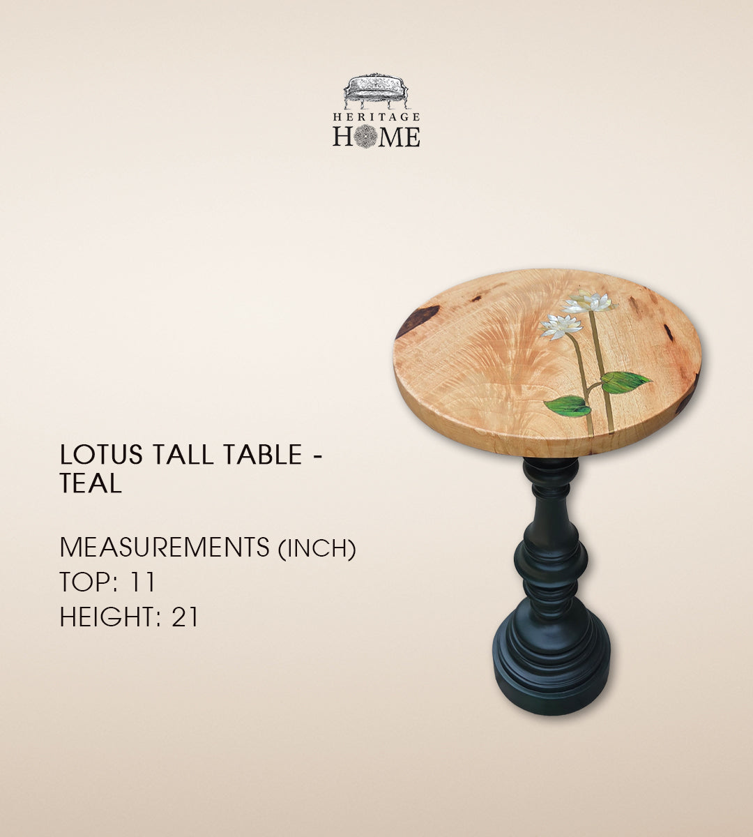 Lotus Tall Table - Teal