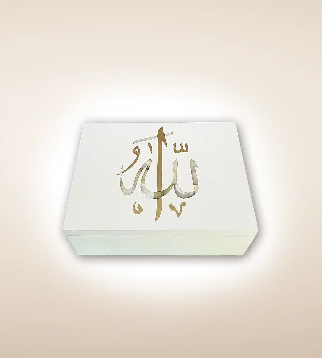 Allah Printed Handmade Wooden White Box