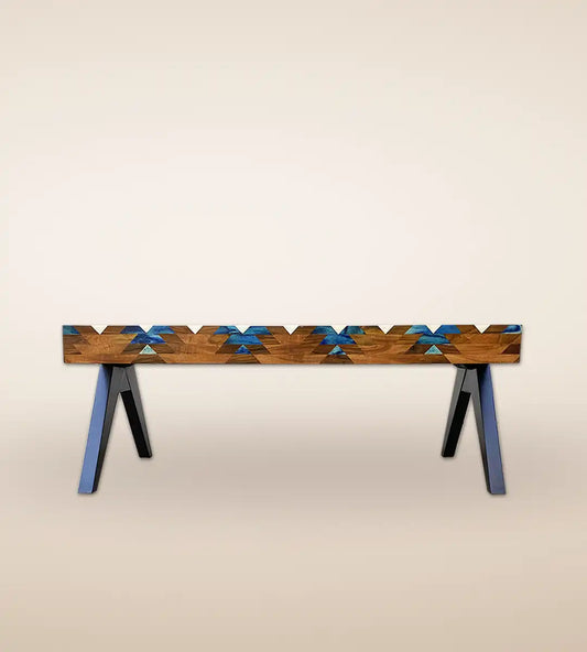 Aqua Parquetry Luxury Wooden Coffee Table - Heritage Home
