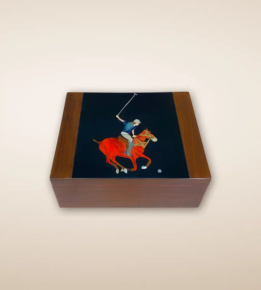 Black Polo Wooden Accent Box