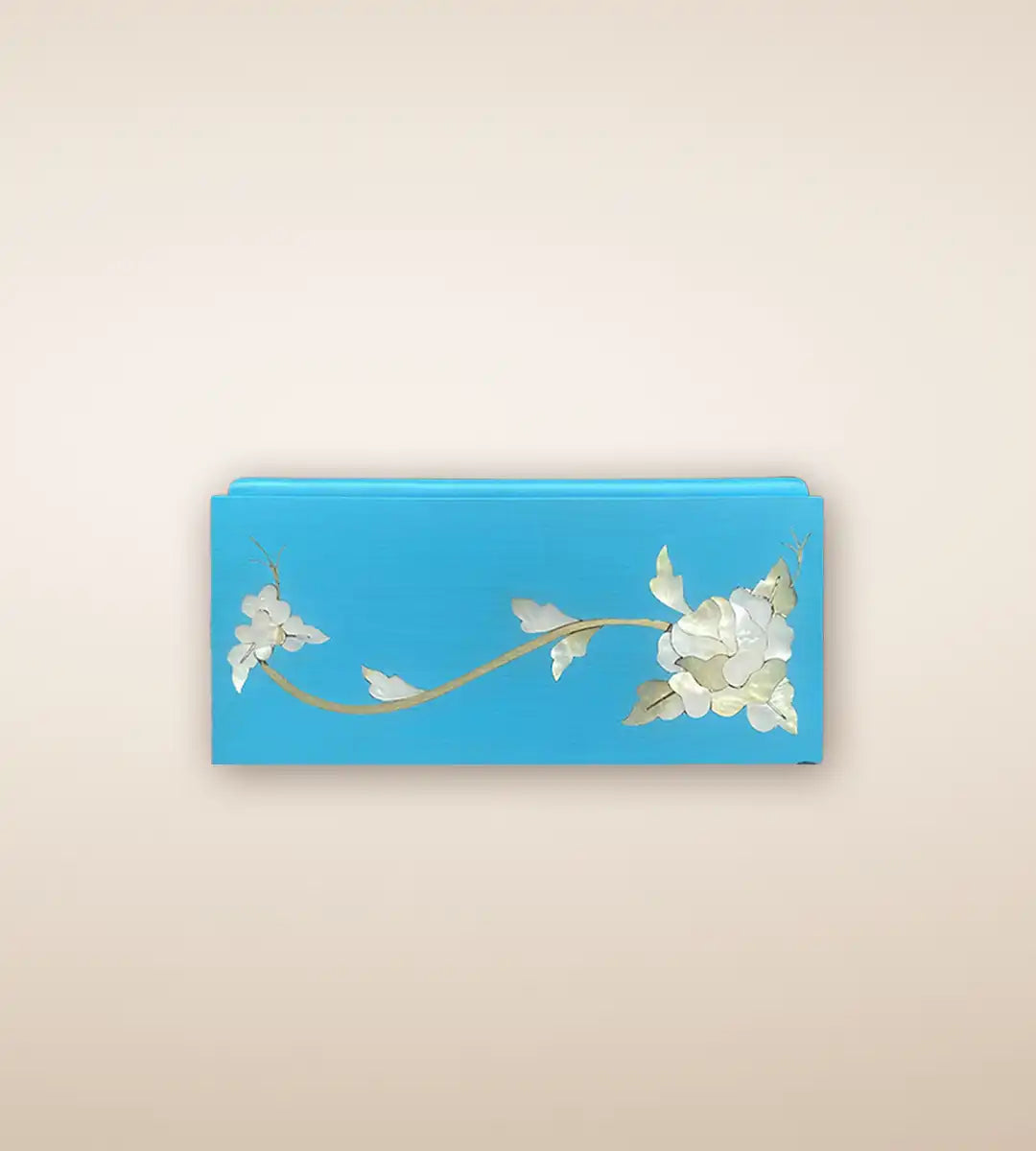 Blue Floral Wooden Tissue Box