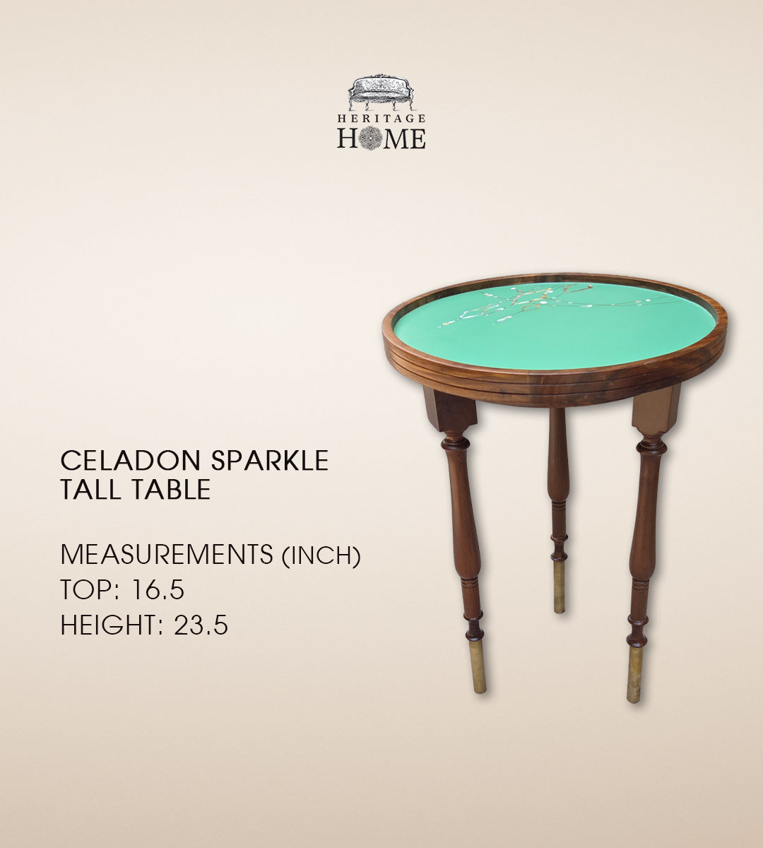 Celadon Sparkle Tall Table