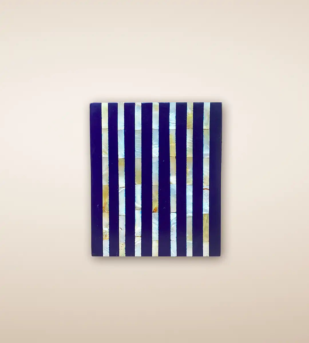 Cobalt Striped Handmade Wooden Tissue Box by Heritage Home