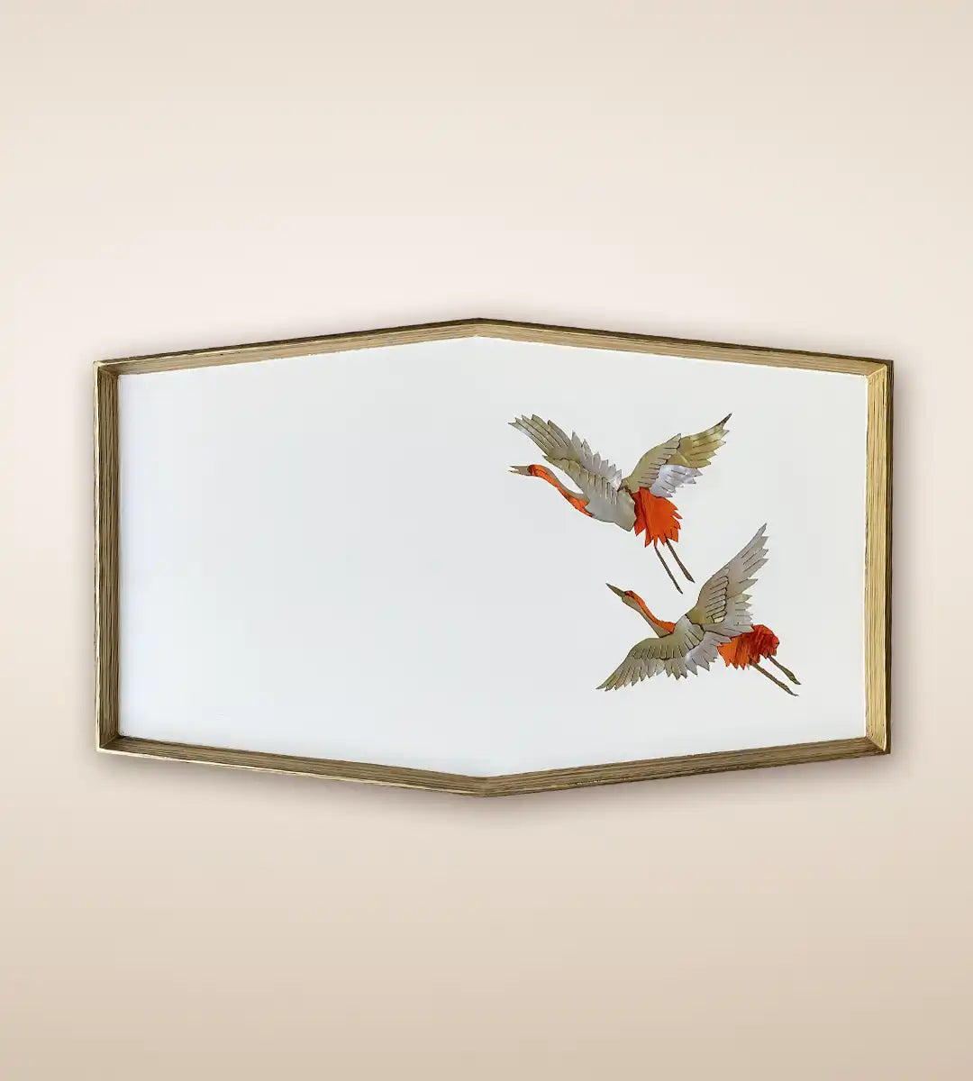 Flight of Cranes Premium Wooden Serving Tray Red