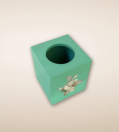 Green Rosa Wooden Tissue Box