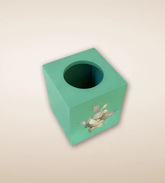 Green Rosa Wooden Tissue Box