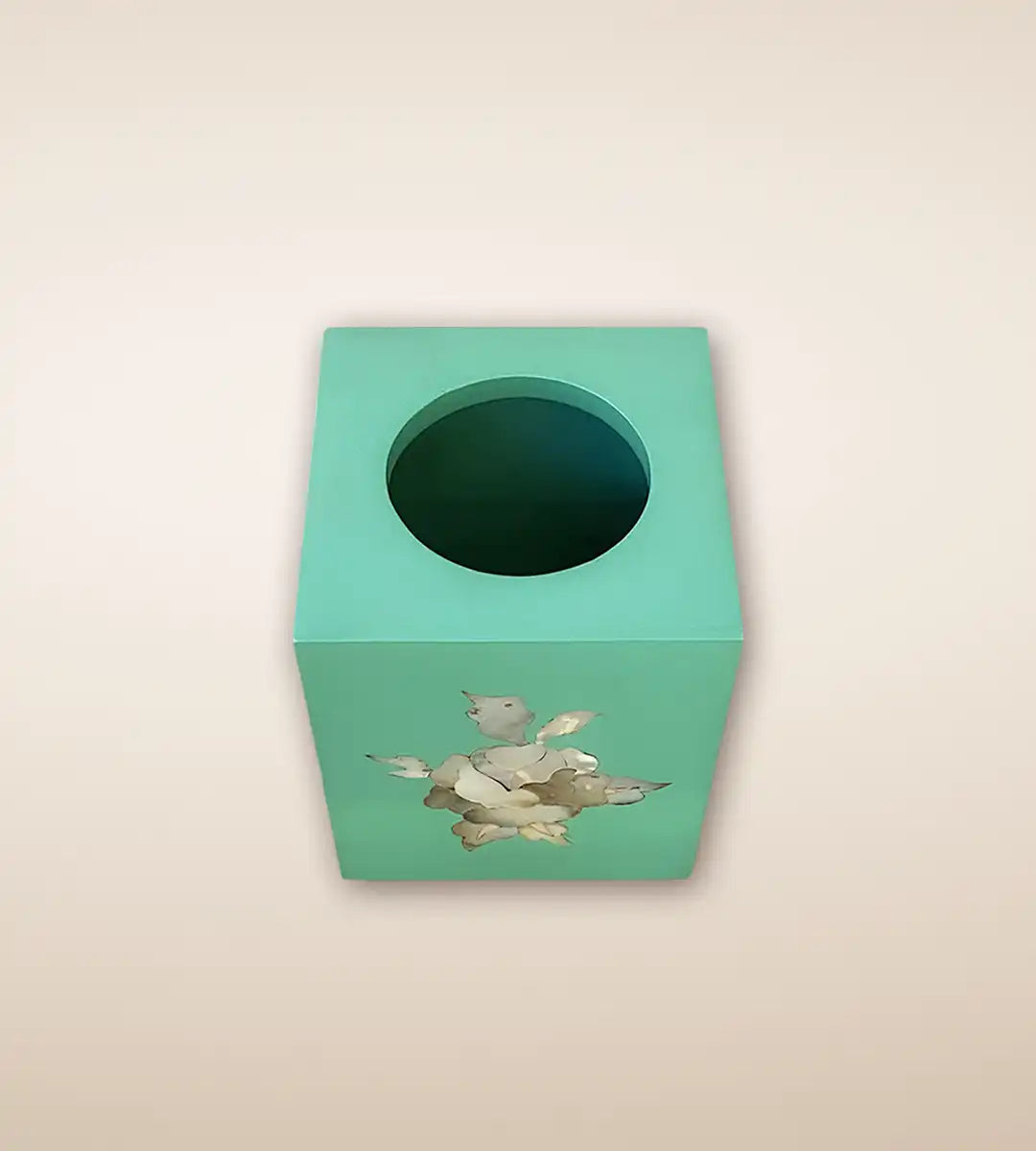 Green Rosa Wooden Tissue Box 2