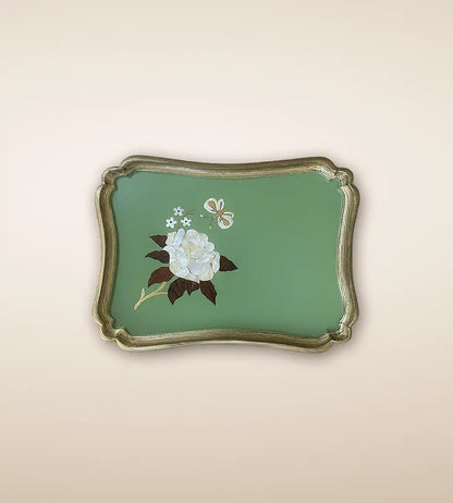 Iris Premium Wooden Serving Tray Green