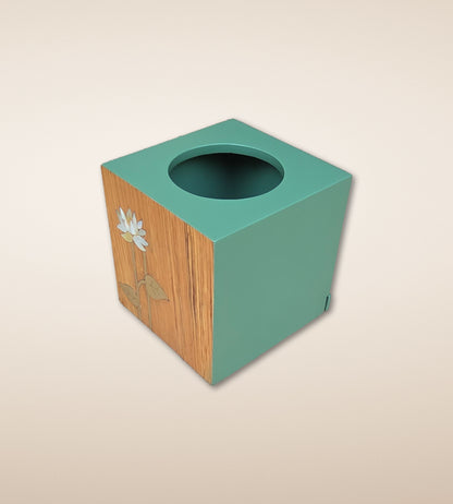 Lotus Tissue Box -Cyan