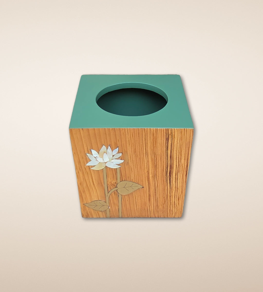 Lotus Tissue Box -Cyan
