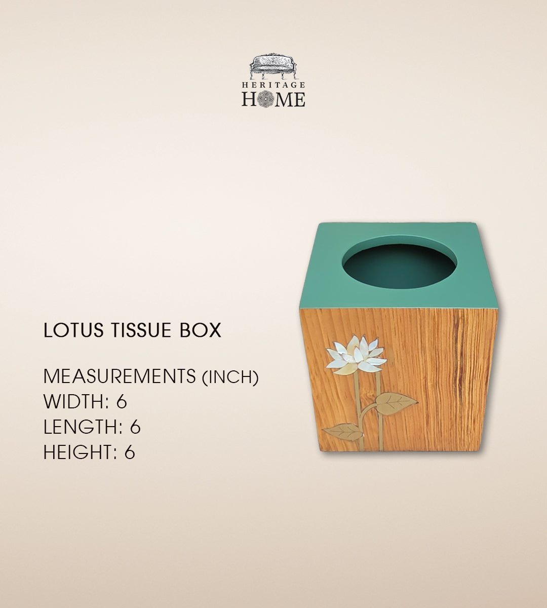 Lotus Tissue Box -Cyan
