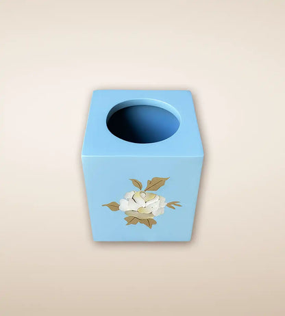 Light Blue Rosa Wooden Tissue Box 2