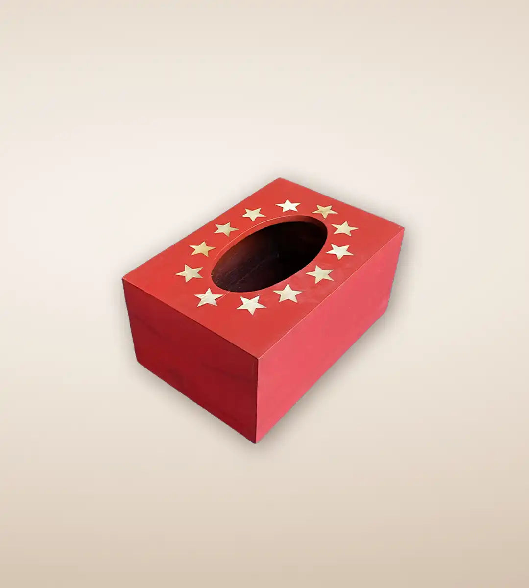 Red Star Wooden Tissue Box