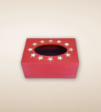 Red Star Wooden Tissue Box