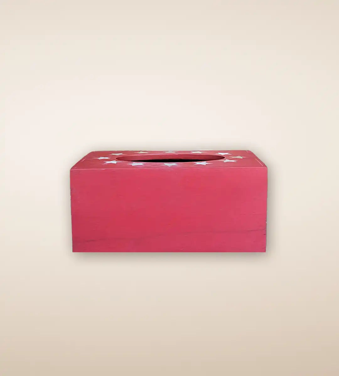 Red Star Wooden Tissue Box