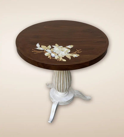 Rosa Pedestal Luxury Wooden Tall Side Table