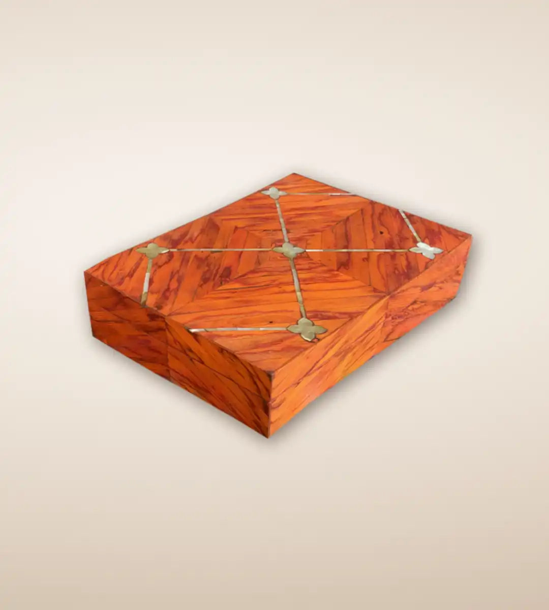 Rust Parquetry Floret Luxury Handmade Wooden Jewelry Box