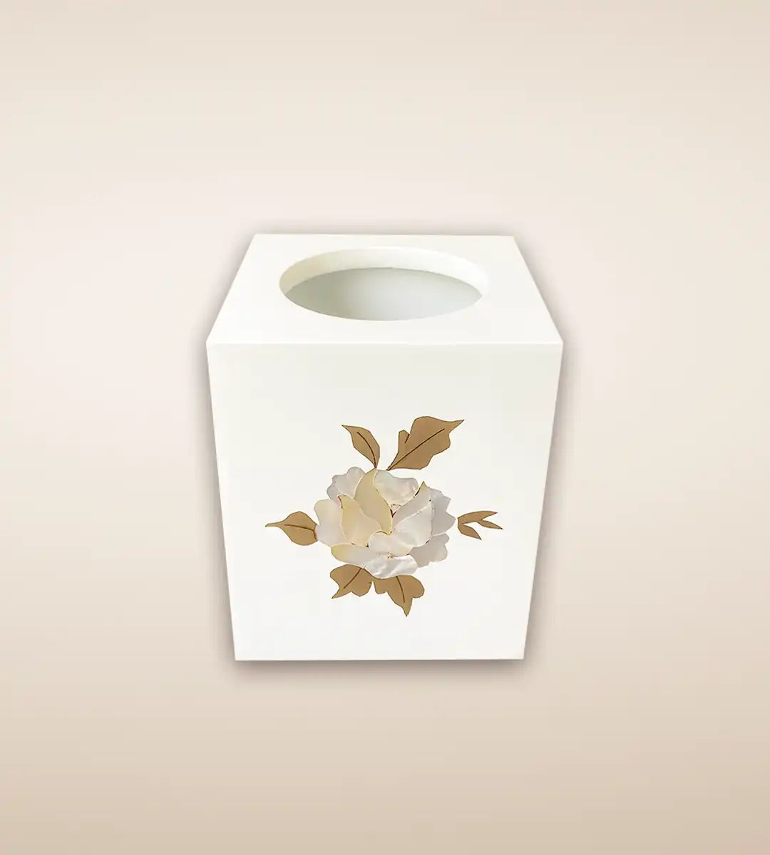 Rosa Tissue Box - White