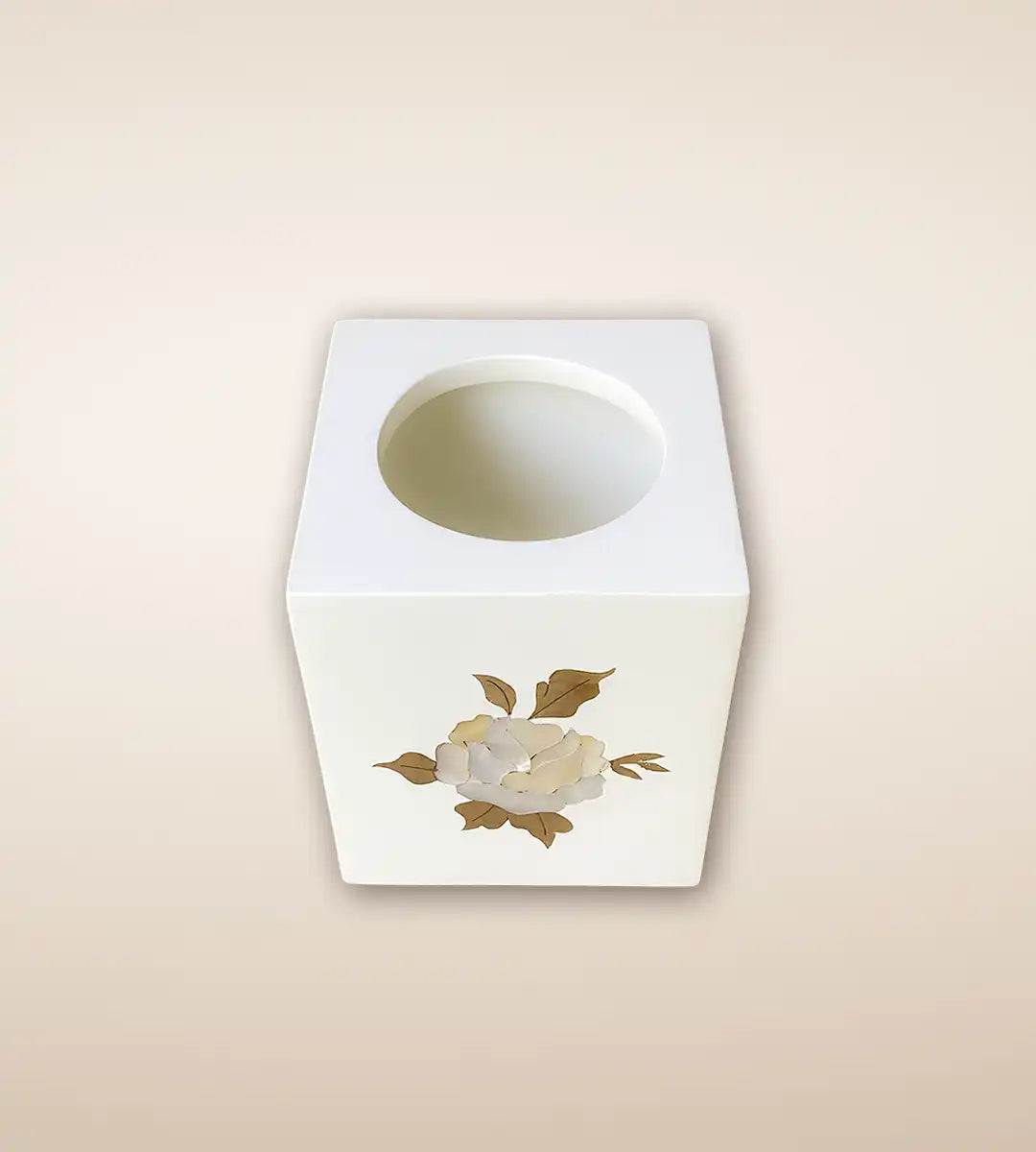 White Rosa Wooden Tissue Box 2