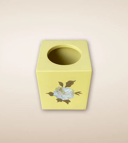 Yellow Rosa Wooden Tissue Box 2