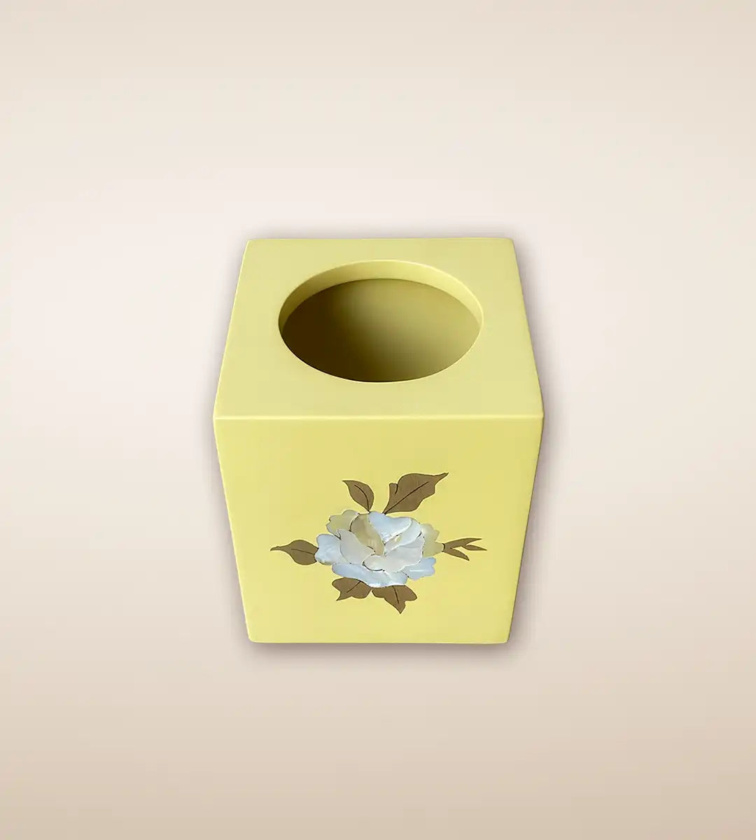 Yellow Rosa Wooden Tissue Box by Heritage Home