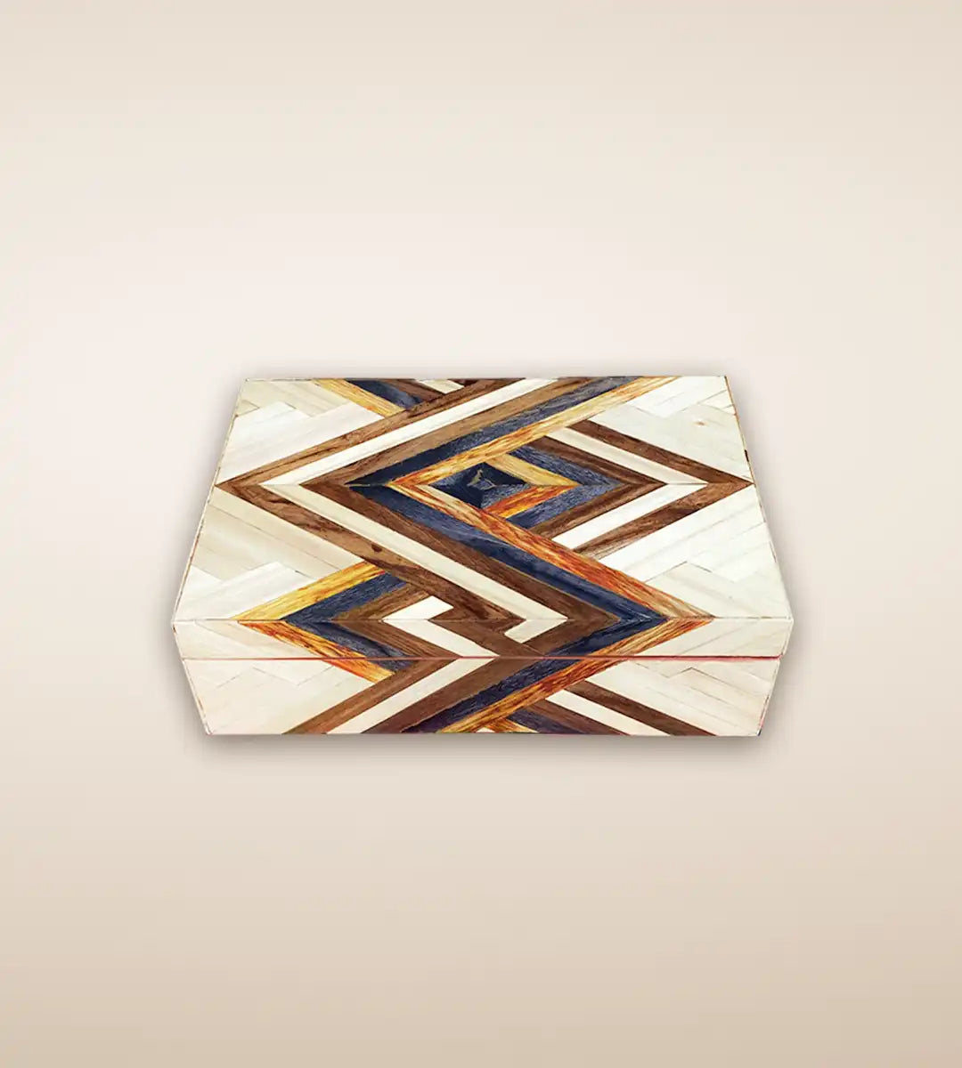 ZigZag Parquetry Luxury Handmade Wooden Box